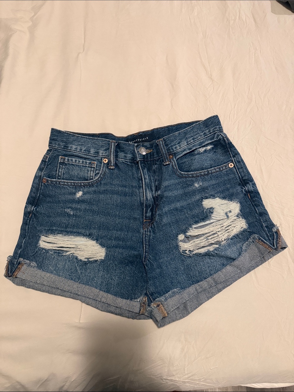 Aéropostale Mom Short Distressed Denim Shorts Size 6